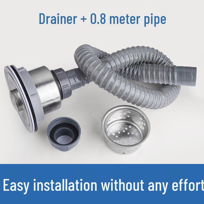 Edelstahl Küchenspülenablaufgarnitur mit auslaufsicherem Stöpsel