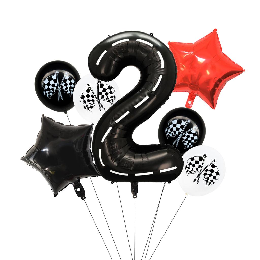 Racing Series Star Aluminum Film Digital Balloon Birthday Party Decoration Set Infield Arrangement