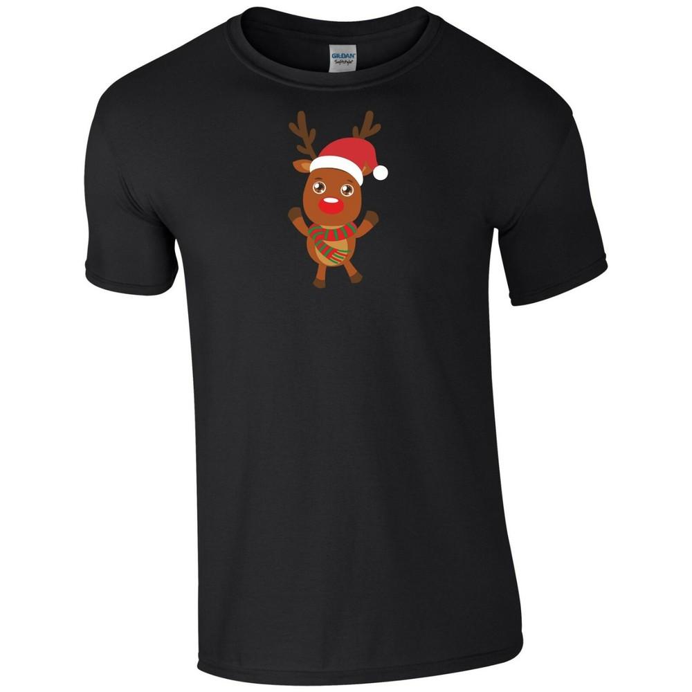 Santa Rudolph T Shirt Red Nose Reindeer Funny Christmas Xmas Gift Kids Tee Top M