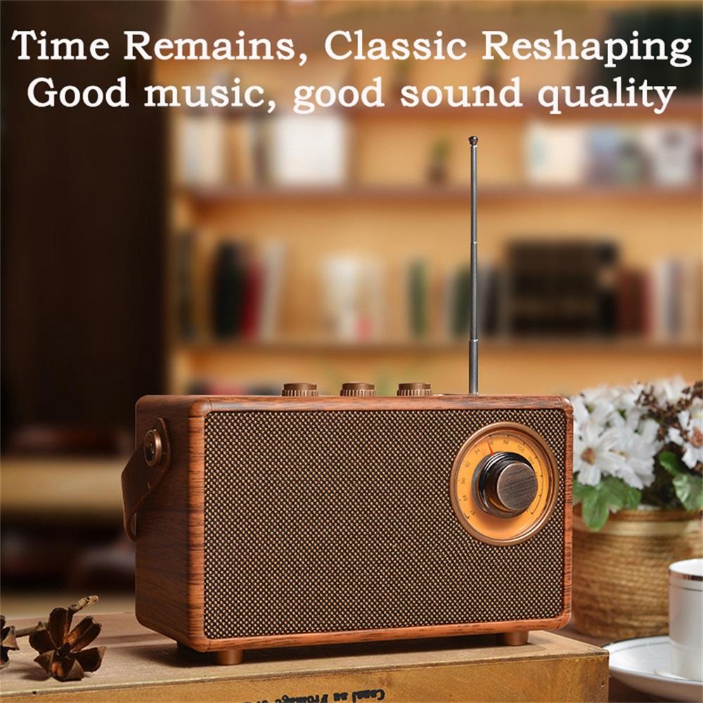 Retro Portable Wireless Blue Tooth Speaker High-Quality Powerful Stereo Sound FM Radio Rechargeable MP3 Player Hands-Free Call