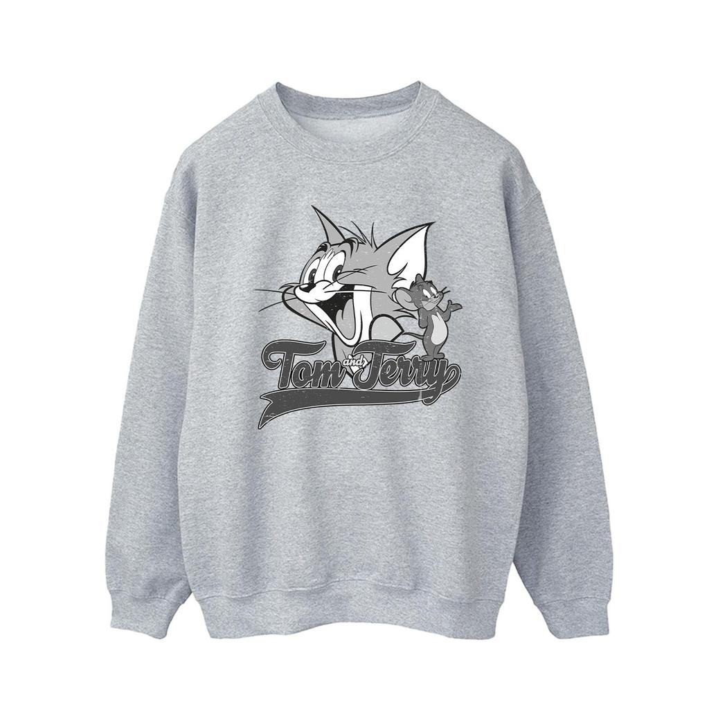 Tom And Jerry Mens Greyscale Square Sweatshirt
