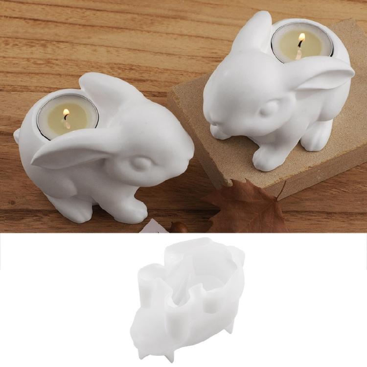 Rabbit Shape Silicone Mold Easy Releasing Silicone Molds Suitable for Crafting Decorative Containers and Candle Holders