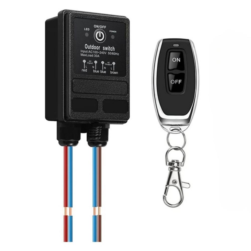 Remote Control Wireless Switch 30A AC110240V Waterproof for Outdoor and Indoor Lighting and Electrical Devices