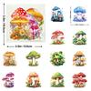 50 PET Stickers Creative Mushroom Leaves Hand Account Transparent Plant Hand Account Sticker Package Material Decoration