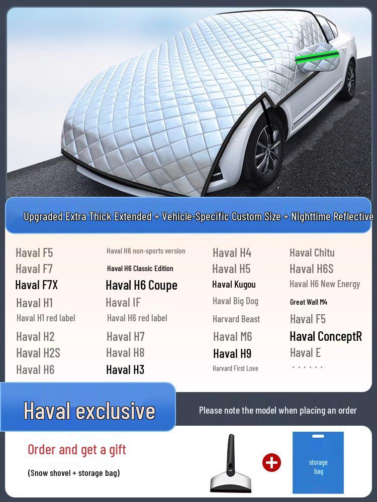 Universal Frostproof & Snowproof Car Shield: Half Cover Windshield Protector for Winter