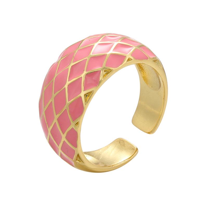 

HECHENG, Rainbow Color Drop Oil Ring for Women, Summer Enamel Open Ring Fashion Zircon Wholesale розовый