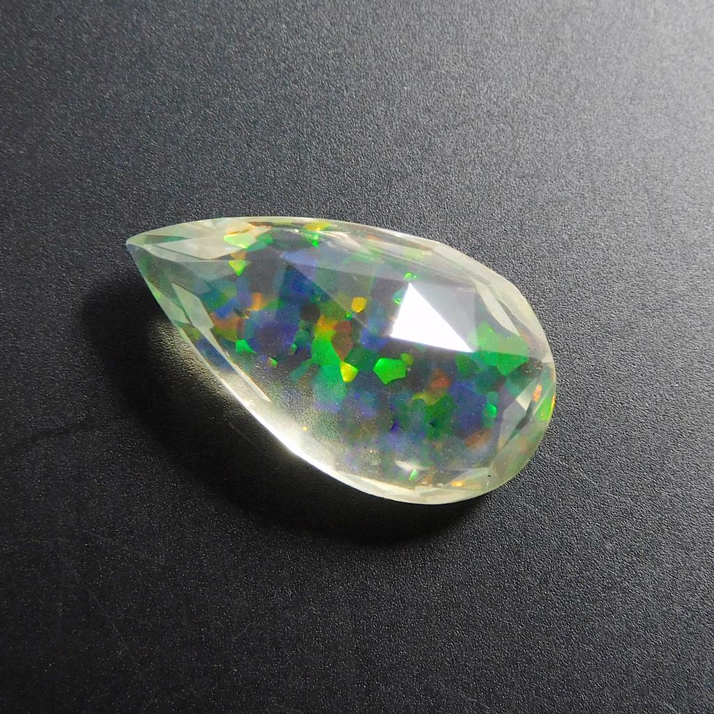Excellent Lab Created Opal 7.40 Ct Pear Certified Loose Gemstone