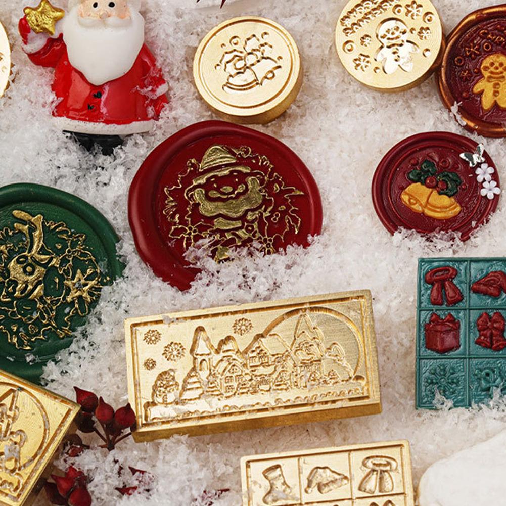 MY# Christmas Art Seal Head Ornamental DIY Craft Supplies for Packaging Scrapboo