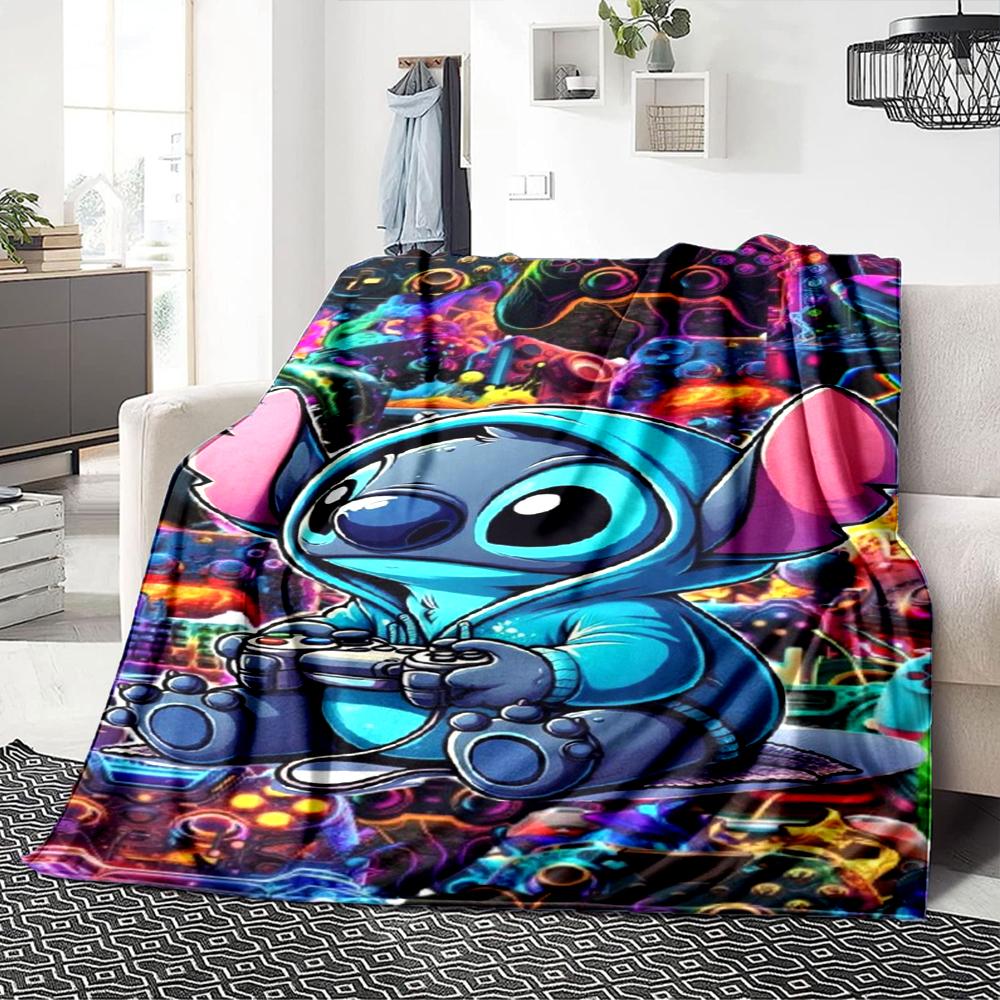 1Pc Lilo Stitch Tropical Adventure Blanket For Couch Bed Plush Cozy Fuzzy Blanket Super Soft Warm Blankets For Fall And Winter 091884