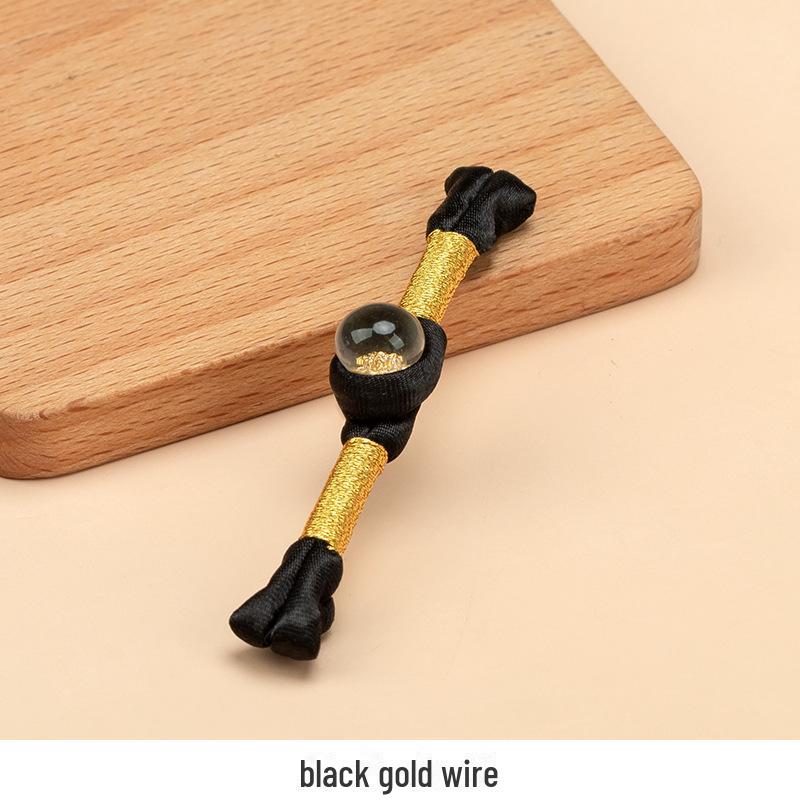 Hengmeihe Ręcznie Robiony Koralikowy Guzik Cheongsam ze Złotej Folii z Wykończeniem Złotą Nicią