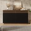 Modern Sideboard 150 x 40 x 85 cm in Brown Wood Look with Black Doors, 2 Drawers & 4 Doors – Stylish Design for Living Room, Dining Room & Kitchen
