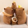 Poupée Peluche Capybara Moelleuse Kawaii Oreiller Capybara avec Tortue Jouet en Peluche Animaux Enfants Jouets Cadeau d'Anniversaire Décoration de Maison