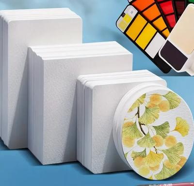 Square/Round Watercolor Paper 300g 25 Sheets Professional Water Color Paper Postcard For Painting School Supplies
