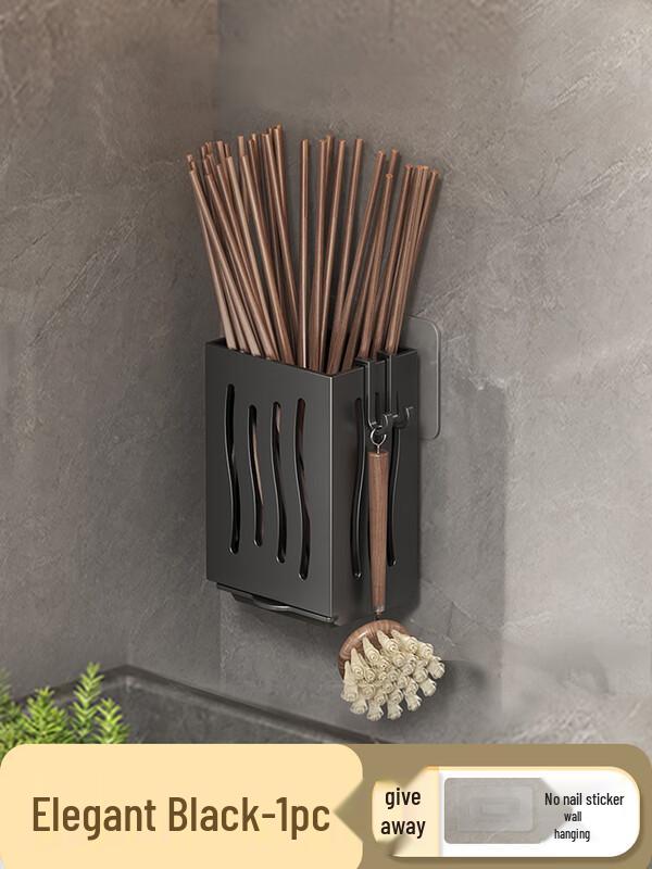 

Zhaoran Chopstick Storage Holder with Drain Tray and Hooks