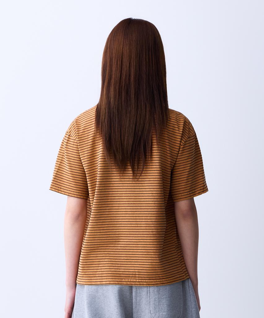 ADERNM Summer Daily Striped Crop T-Shirt Camel