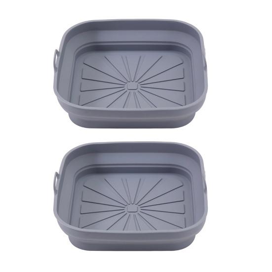 Air Fryer Liners Silicone Cooking Mat Non-Stick Reusable Food Grade Heat Resistant Foldable Basket Mat Easy To Clean Universal Kitchen Accessory