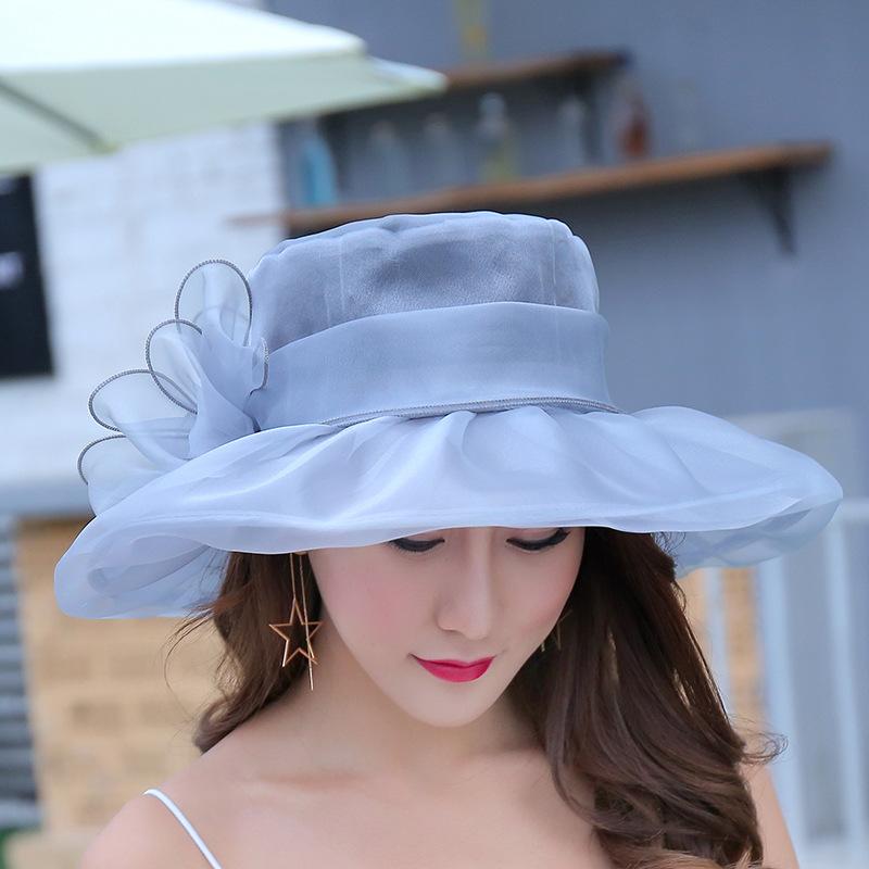 Hat Woman Summer Sunshade Sunscreen Big Brim Travel Photo Fashion Organza Sun Hat Large Brim Hat Outdoor