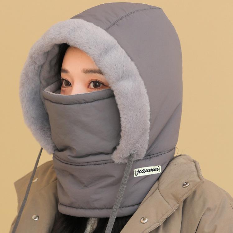 Зимняя ветрозащитная велосипедная шапка: Унисекс холодостойкая лыжная маска с вельветовой подкладкой Unisex темно-серого