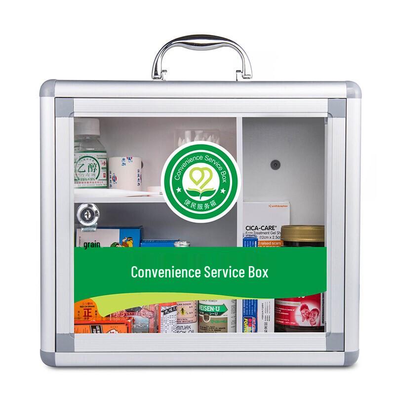 Wall-Mounted Locking Aluminum First Aid Cabinet