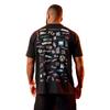 Summer Full Back Printed Short-Sleeved Men'S Loose 240G Celebrity Wall T-Shirt Cotton Round Neck Casual Fitness Sports Short-Sleeved Men