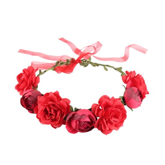 Bridal Flower Crown Bohemian Rose Flower Crown Summer Holiday Flower Headband Floral Hair Accessory