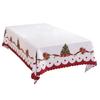 Christmas Rectangle Tablecloth Waterproof Xmas Holly Candy Cane Table Cloth Washable Table Cover for Home Dinner Party Decoration