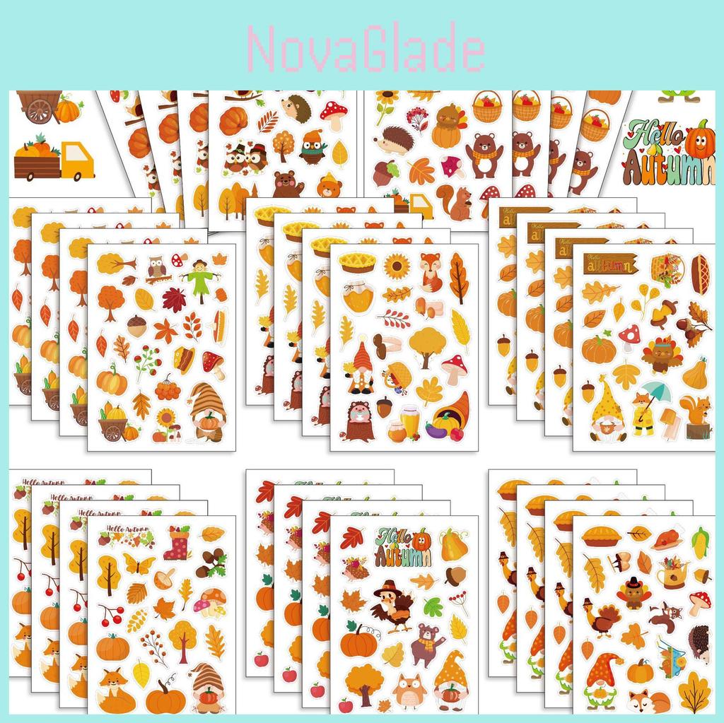 Adorable Fall Themed Cartoon Puzzle Stickers For Kids Creative Diy Fun Activities