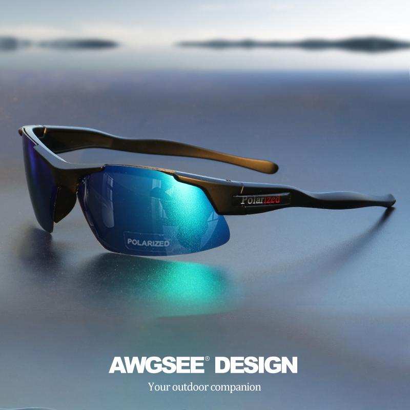 Men s Semi-Rim Polarized Sports Glasses - Matte Durable Frame  HD Coated Lenses for Golf/Fishing/Travel/Daily Use