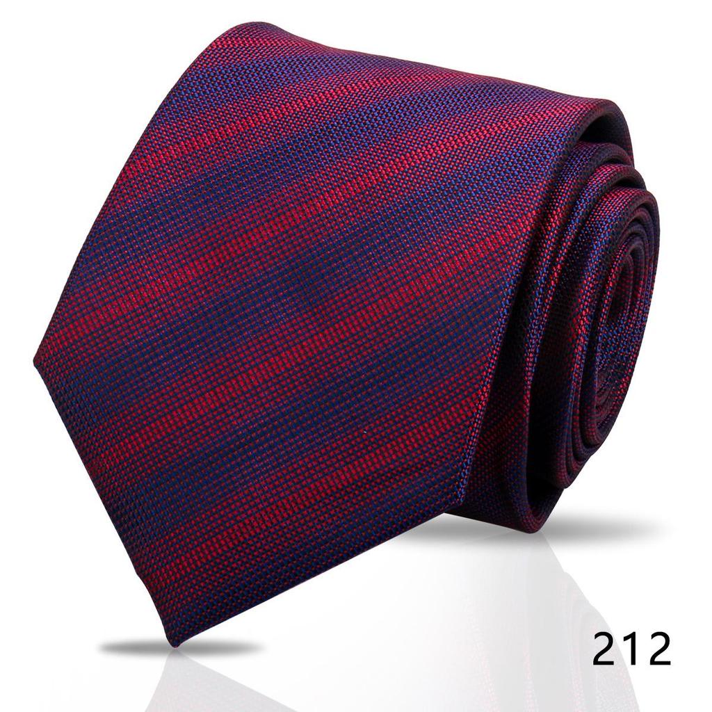 Men's High-Grade Black and Red Striped Silk Tie for Formal and Wedding Wear - 8CM