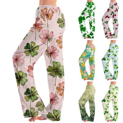 Kadın Pijama Pantolonu Gecelik Rahat Bağcıklı Elastik Bel Pantolon Rahat Düz Yoga Bol Pantolon