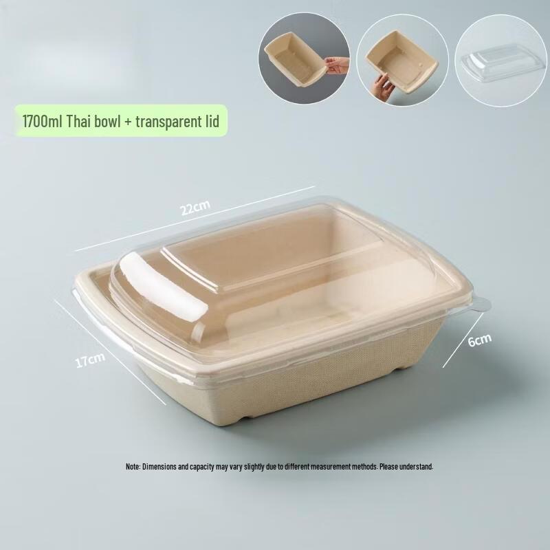 1700ml Disposable Oval Takeaway Bowls with Lids