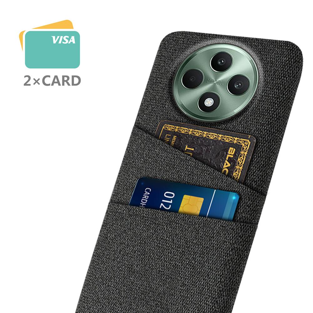 For Oppo Reno12 F 5G Case Cloth+Hard PC Phone Cover with Dual Card Slots