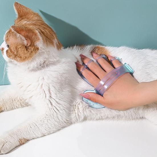 2 Pcs Dog Bath Massage Brush Adjustable Design Exquisite Burr-Free Five-Finger Shampoo Soothing Brush Pet Grooming Cleaning Accessory