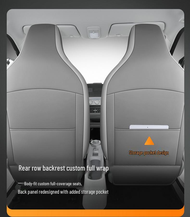 Custom-Fit Leather Car Seat Cushion for Wuling Qingkong - Cute Cartoon Design, Full Coverage for Four-Seat Models