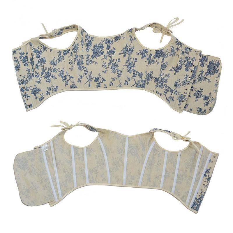 Women's French Strap Corset Retro Orchid Printed Lace Vest Top