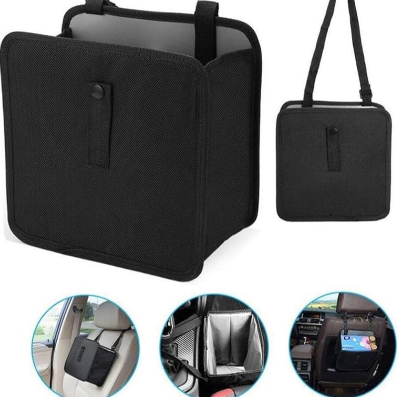 1Pcs Car Mounted Garbage Bin Portable Hanging Garbage Basket Rear Storage Compartment Waterproof Garbage Bin Storage Box