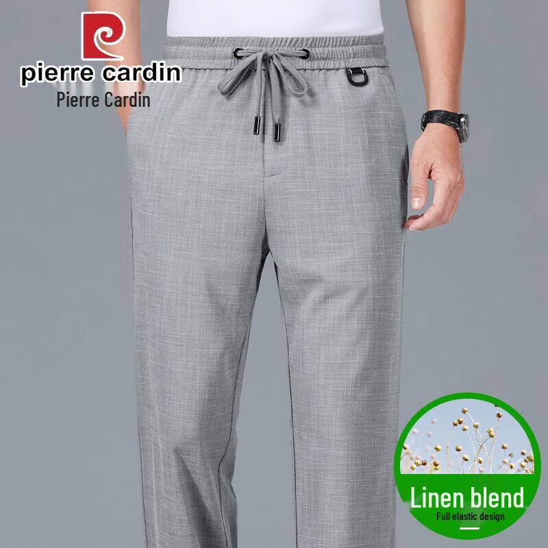 Pierre Cardin Men s Ice Silk Linen Blend Straight Trousers XL
