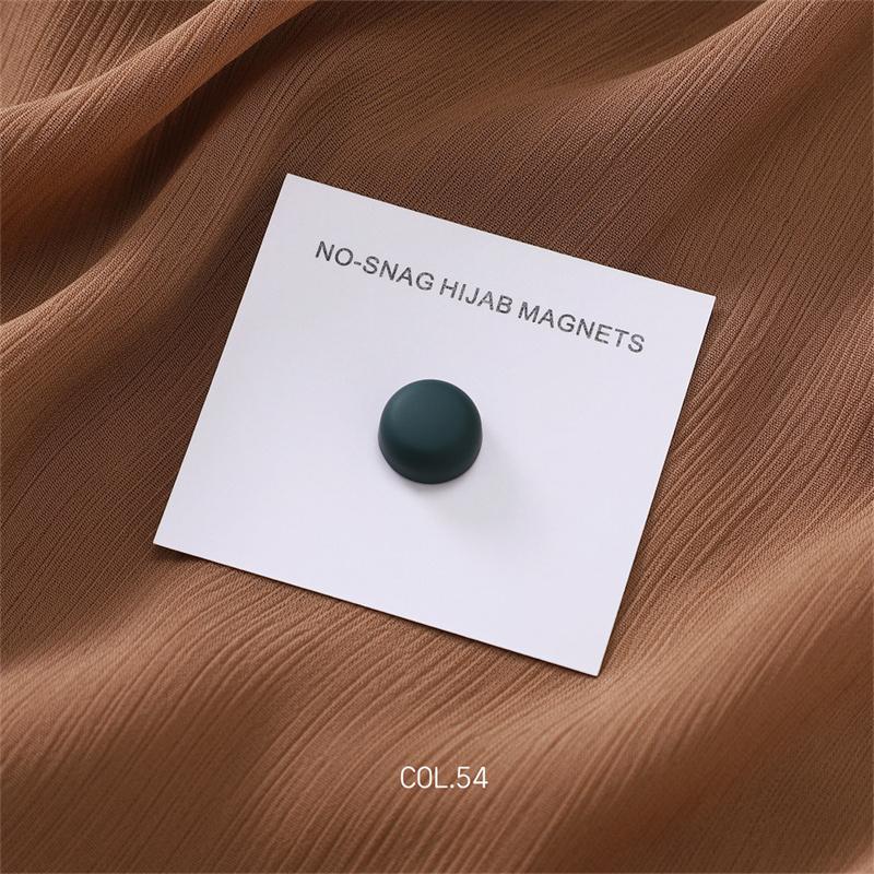 New 54color Matte Silk Scarf Hijab Magnet Brooch Strong Magnetic Buttons Round Shawl Dual-use Collar Clip Cufflinks