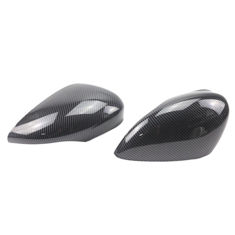 For Ford Fiesta 2009-2015 models glossy black/carbon fiber pattern mirror cover, rearview mirror reflective shell rear cover cap