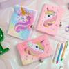 Unicorn Plush Notebook with Lock - Cute Cartoon Diary for Girls