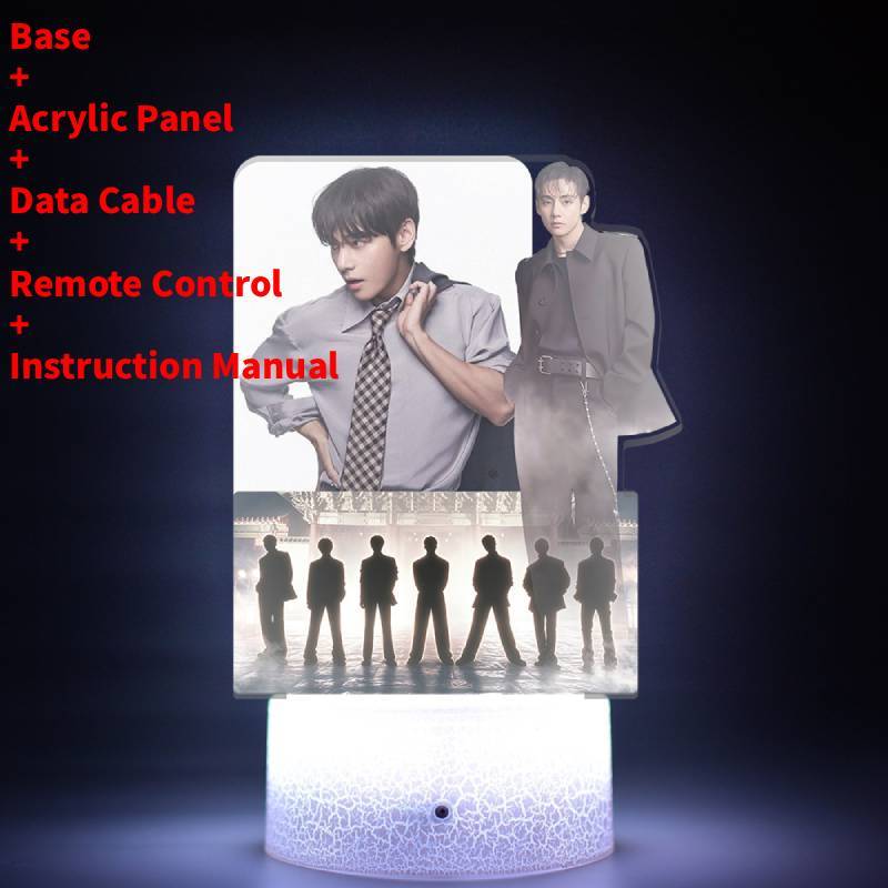 Lumină de noapte LED pentru concertul de revenire al turneului mondial BTS cu telecomandă pentru decorarea camerei și cadou de colecție