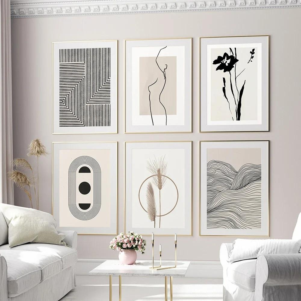 Skandinavische Minimalistische Wandkunst Minimalistischer Druck Leinwandbild Poster für Schlafzimmer Moderne Heimdekoration