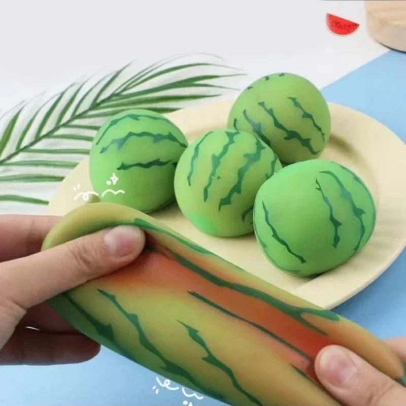 Squishy Artificial Fruit Watermelon Squeeze Toys - Slow Rebound Red Vent Ball Kids Adult Stress Relief Decompression Toy