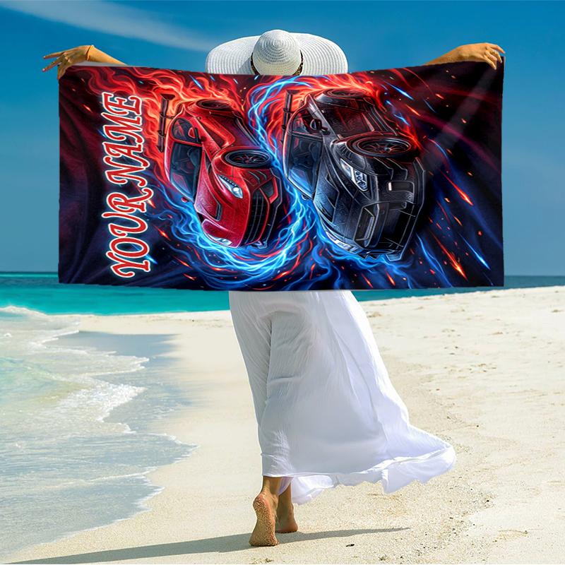 1PC Custom Name Dreams Ignite" Beach Towel Highly Absorbent And Sand-Resistant Towel for Swimming, Pool, Yoga, And Travel Lightweight