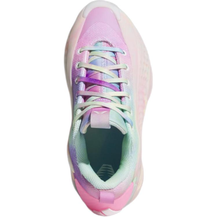 New Adidas A.E. 1 Anti Slip Wear Resistant Low Top Children's Basketball Shoes White Pink JR3916