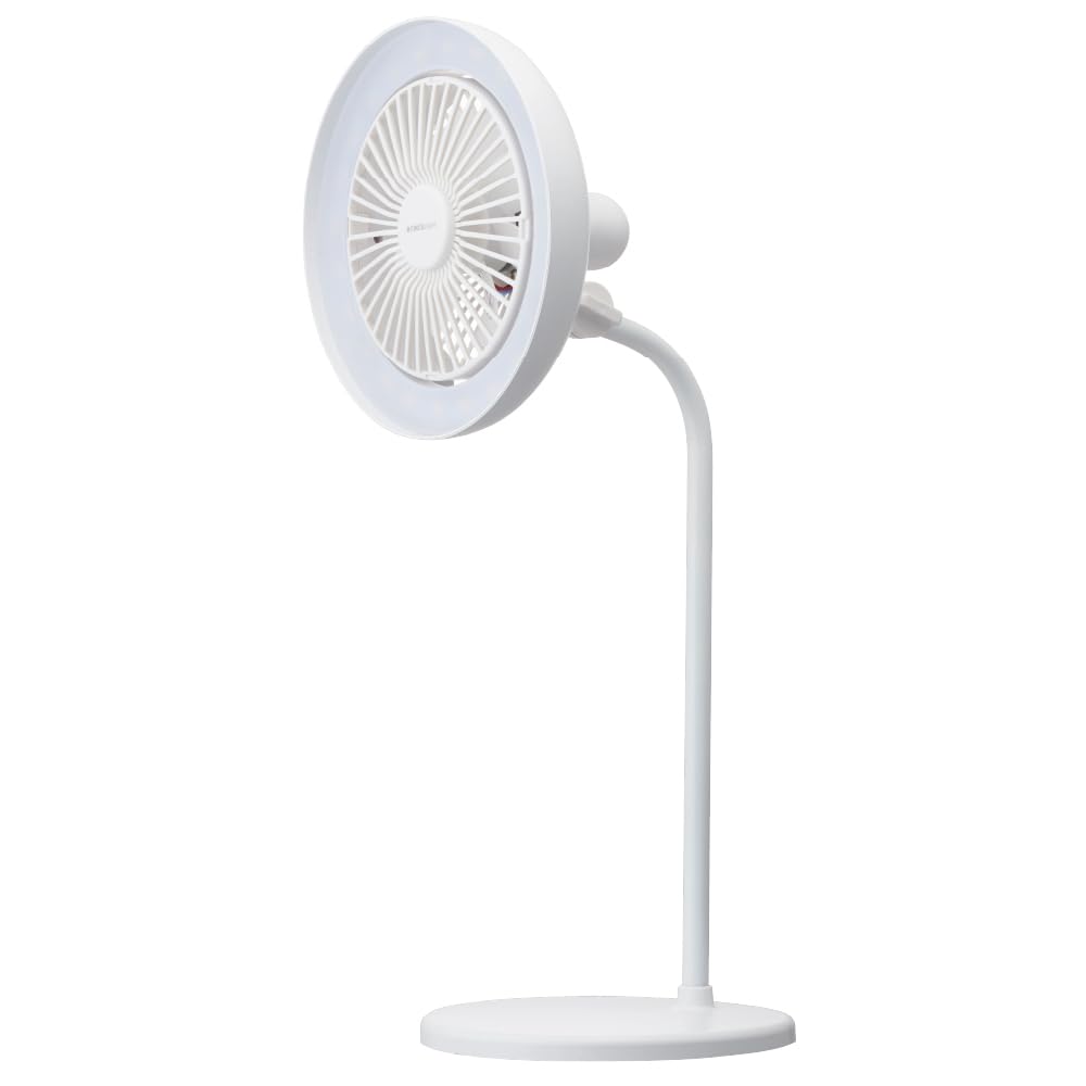 Doshisha Circulate Desk Fan with Desk Stand, LED, 3 Dimming Levels, 3 Color Temperature Settings, 3 Airflow Settings, Tabletop Fan