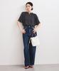 Charcoal [BIS] Women's 2-Way Split-Fiber Half-Sleeve Blouse,