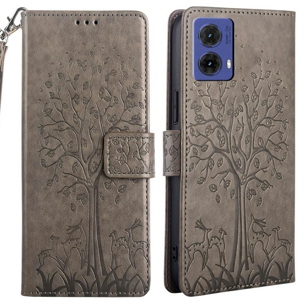For Motorola Moto G85 5G/S50 Neo 5G Case PU Leather Wallet Phone Cover Tree Deer Imprinted