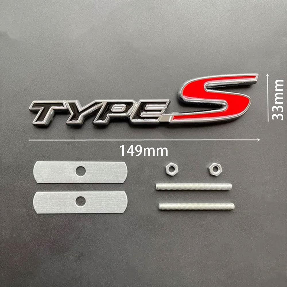 3D Metal Logo Type S Sticker Letter Front Grille Badge Car Rear Trunk Emblem Labels For Car Accessories
