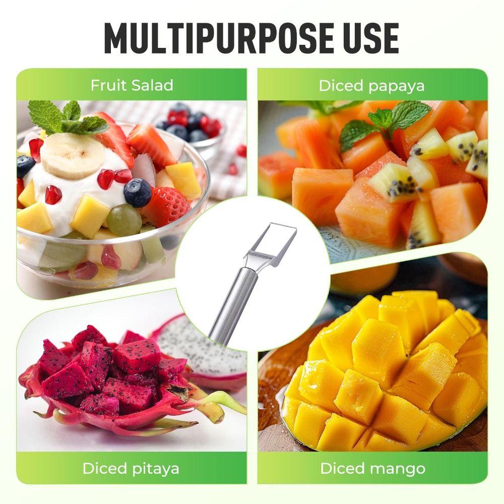 2-in-1 Watermelon Cutter Dual Head Professional Slicing Watermelon Fork Slicer Stainless Steel Fruit Forks Slicer